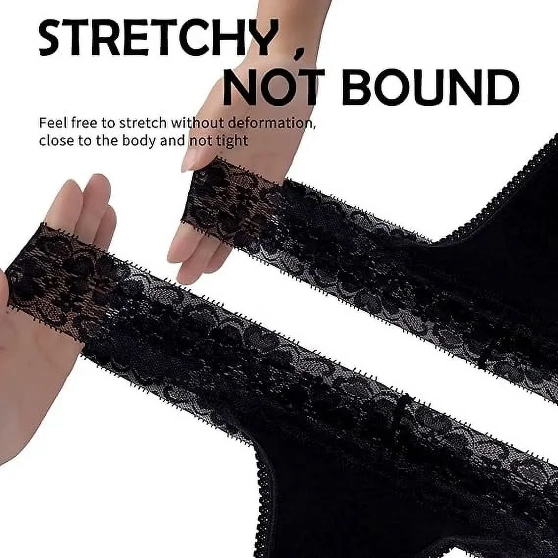 Sexy Lace Thongs for Women Thong Underwear Women Lace T-Back Panties Women Underwear Cotton Thongs Cheeky,10 Pack – Image 5
