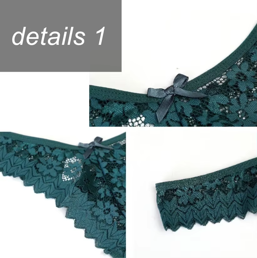 3PC Free Shipping Sexy T Back Woman Thong Panty Mid Waist Lace Panties Transparent Underwear "V-Shape" Girls Erotic Panty – Image 6