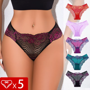 5Pcs/Pack Embroidery Floral Sexy Women Panties Breathable Comfort Sexy Lingerie Elegant Lady Briefs Multi Color Female Underwear
