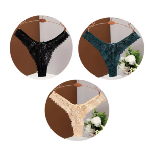 3PC Free Shipping Sexy T Back Woman Thong Panty Mid Waist Lace Panties Transparent Underwear "V-Shape" Girls Erotic Panty
