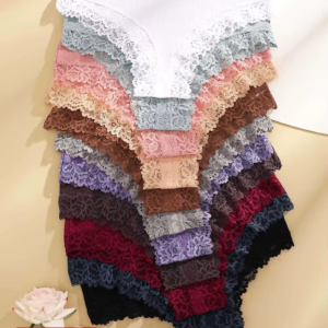 11PCS Women Lace Cotton Panties Seamless Brazilian Panties Sexy Low-Waist T-Back Bikini Female Breathable Underwear Lingerie